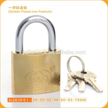 Hardware Tools Hardened Steel shackle titanium plated Golden iron padlock